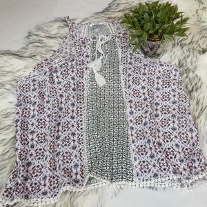 Geometric & Floral Halterneck Tank Size M